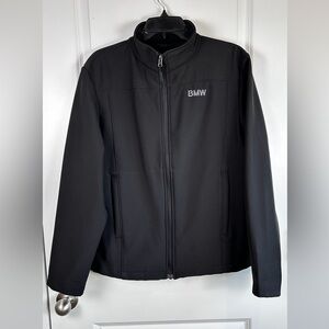 Oobe × BMW Black Soft shell Jacket  Coat Fleece Lined Full Zip Size Small